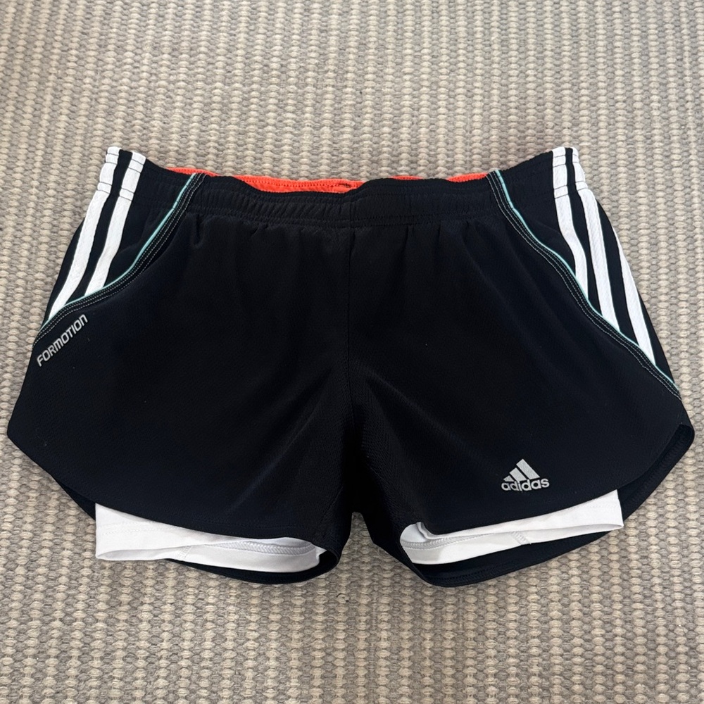 Adidas Black and White Women's Sports Shorts